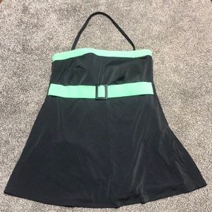 It Figures Retro Halter Top Swim Dress 18W